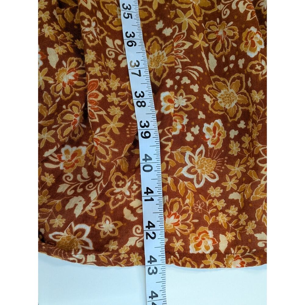 Anthropologie Sundry Midi Dress Ditsy Floral Cotton Boho Puff Sleeve Sz 1 - Picture 8 of 8